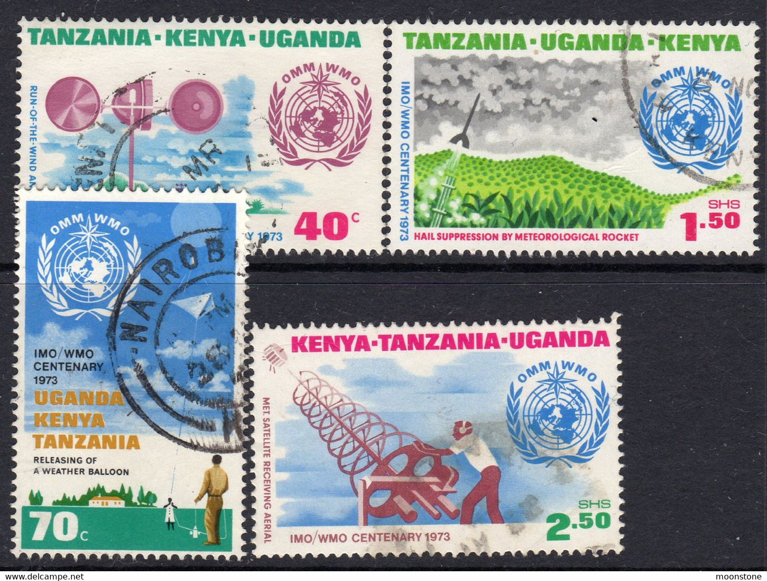 Kenya, Uganda & Tanzania 1973 IMO / WMO Centenary Set Of 4, Used, SG 325/8 (BA2) - Kenya, Uganda & Tanzania