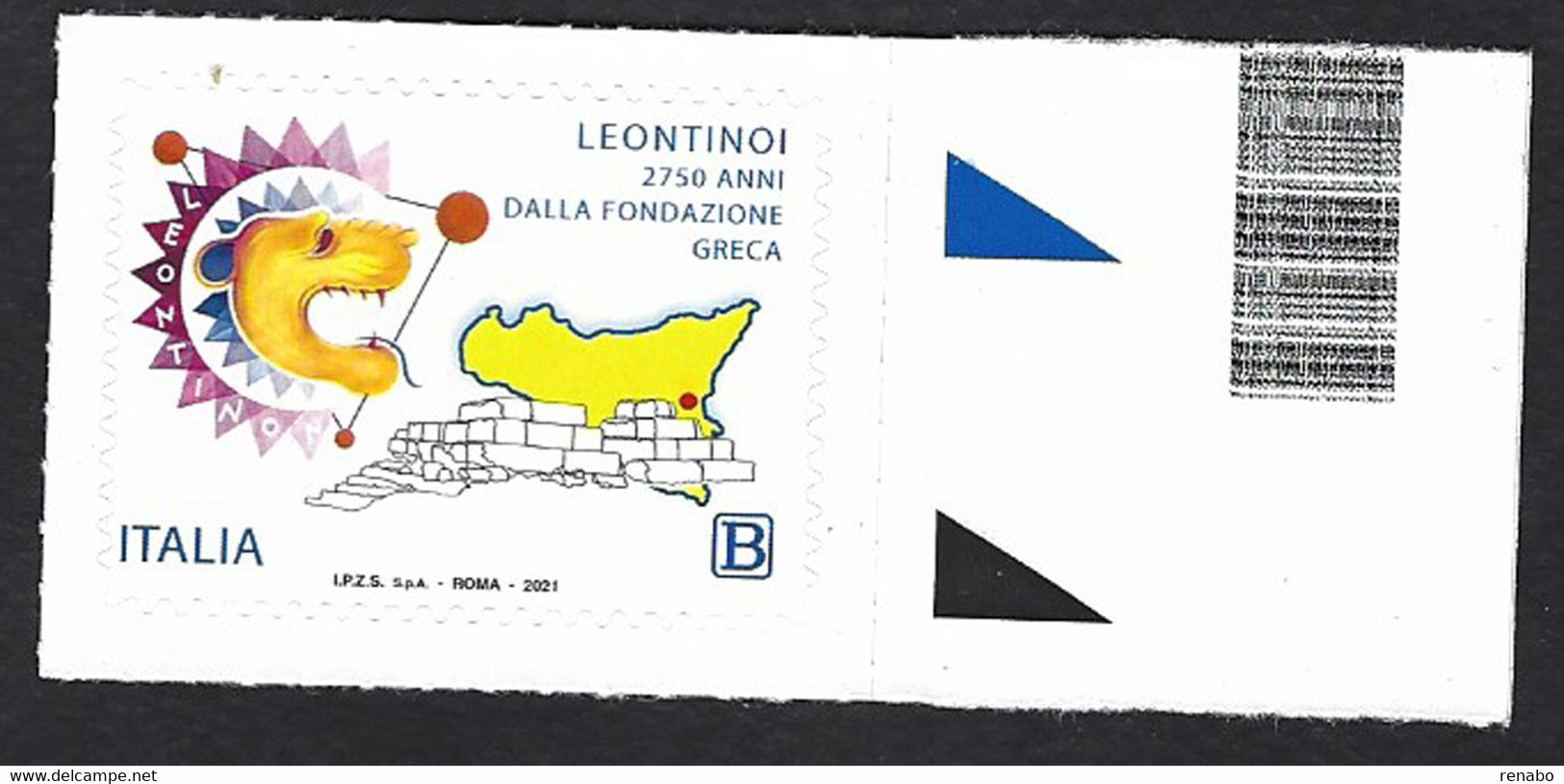 Italia 2021; Leontinoi, Anniversario Della Fondazione: Francobollo Di Bordo Destro. - 2011-20: Mint/hinged