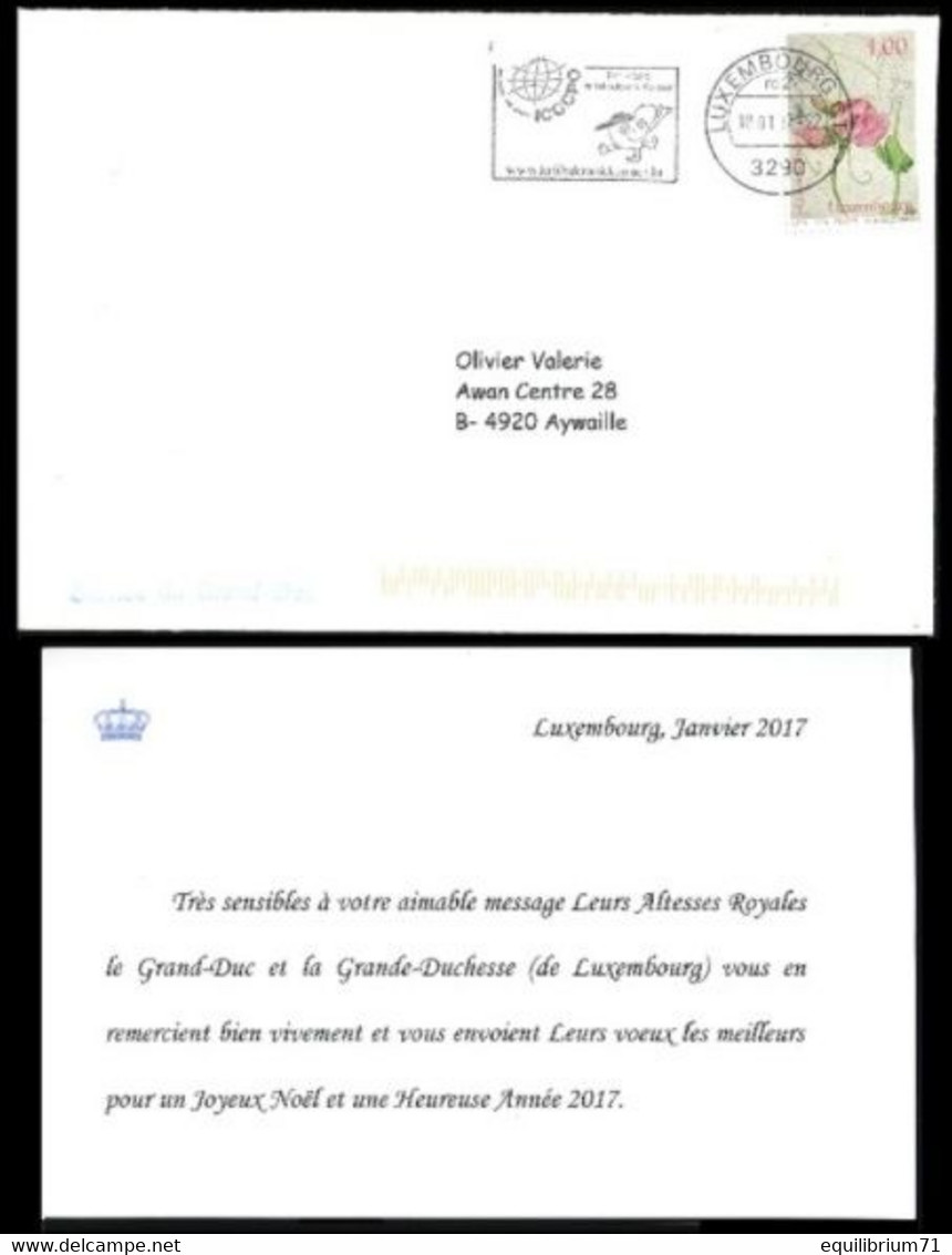 LUXEMBOURG - Pli Royal - A Son Altesse Royal Le Grand-Duc Henri & Son épouse - Noël 2017 - Machines à Affranchir (EMA)