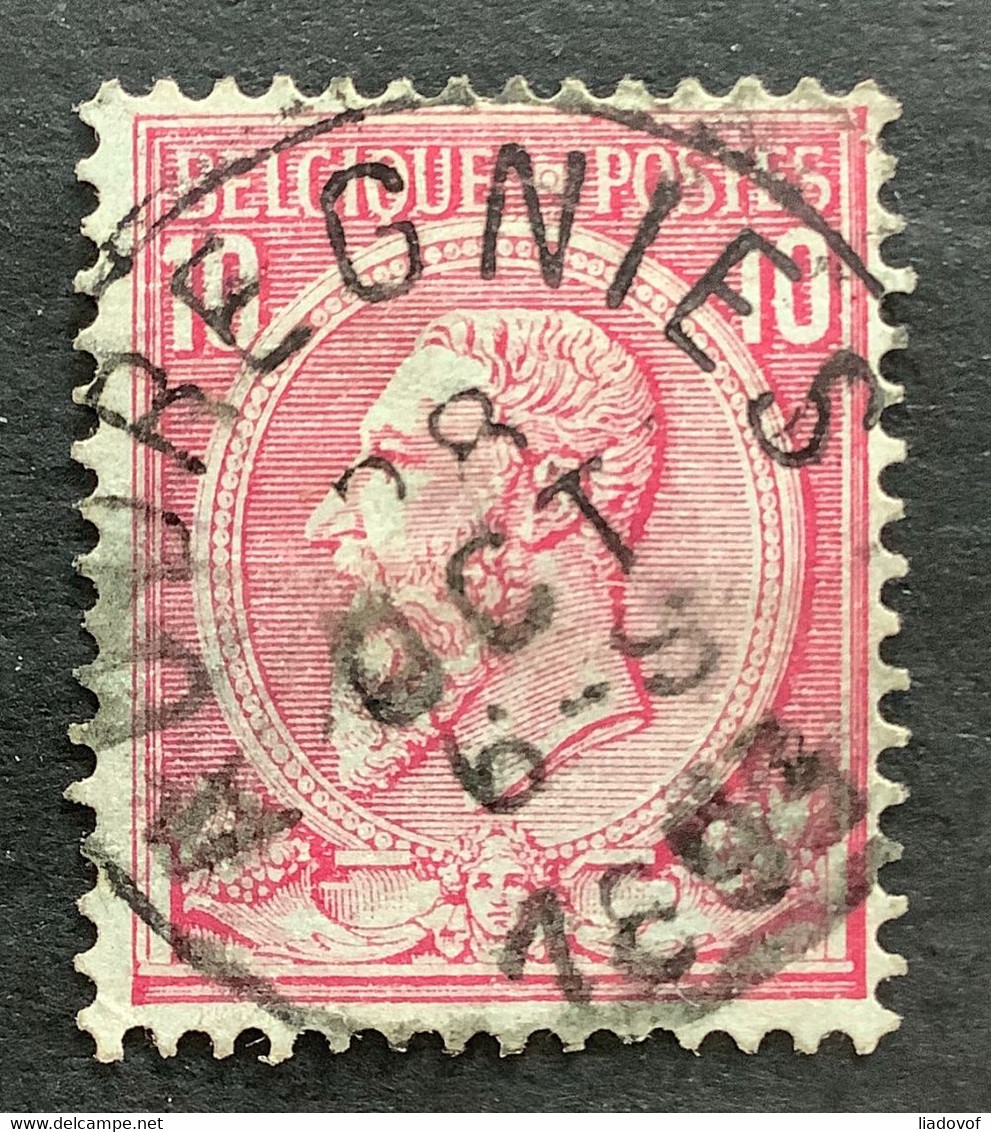 Leopold II OBP 46 - 10c Gestempeld EC AUDREGNIES - 1884-1891 Leopold II