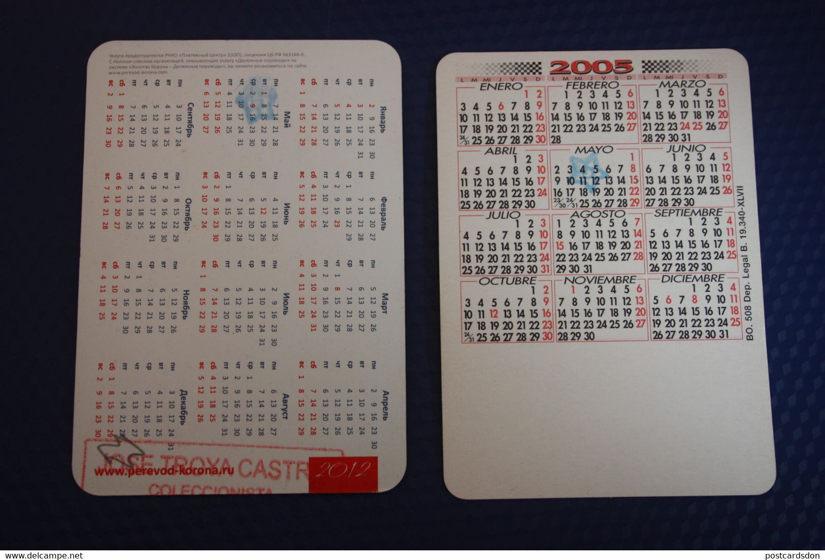 Small : 1981-90 - 2 items lot / Spanish CALENDRIER DE POCHE