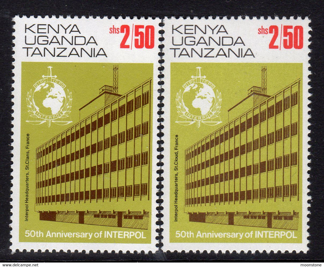 Kenya, Uganda & Tanzania 1973 50th Anniversary Of Interpol, Both 2/50 Values, MNH, SG 341/2 (BA2) - Kenya, Oeganda & Tanzania