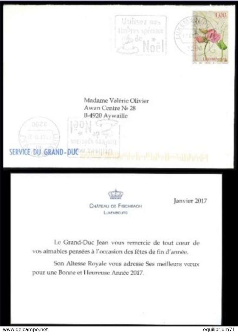 LUXEMBOURG - Pli Royal - A Son Altesse Royal Le Grand-Duc Jean - Nouvel An 2017 - Maschinenstempel (EMA)