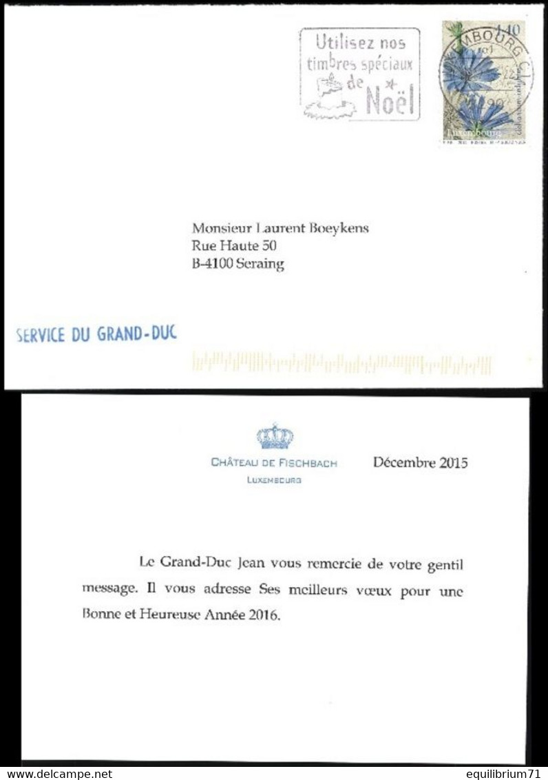 LUXEMBOURG - Pli Royal - A Son Altesse Royal Le Grand-Duc Jean - Noël 2015 - Macchine Per Obliterare (EMA)