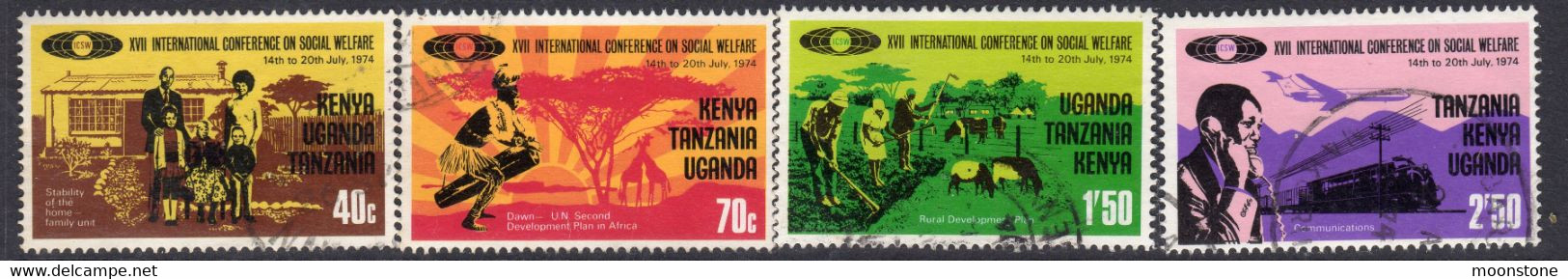 Kenya, Uganda & Tanzania 1974 Social Welfare Conference Set Of 4, Used, SG 355/8 (BA2) - Kenya, Uganda & Tanzania