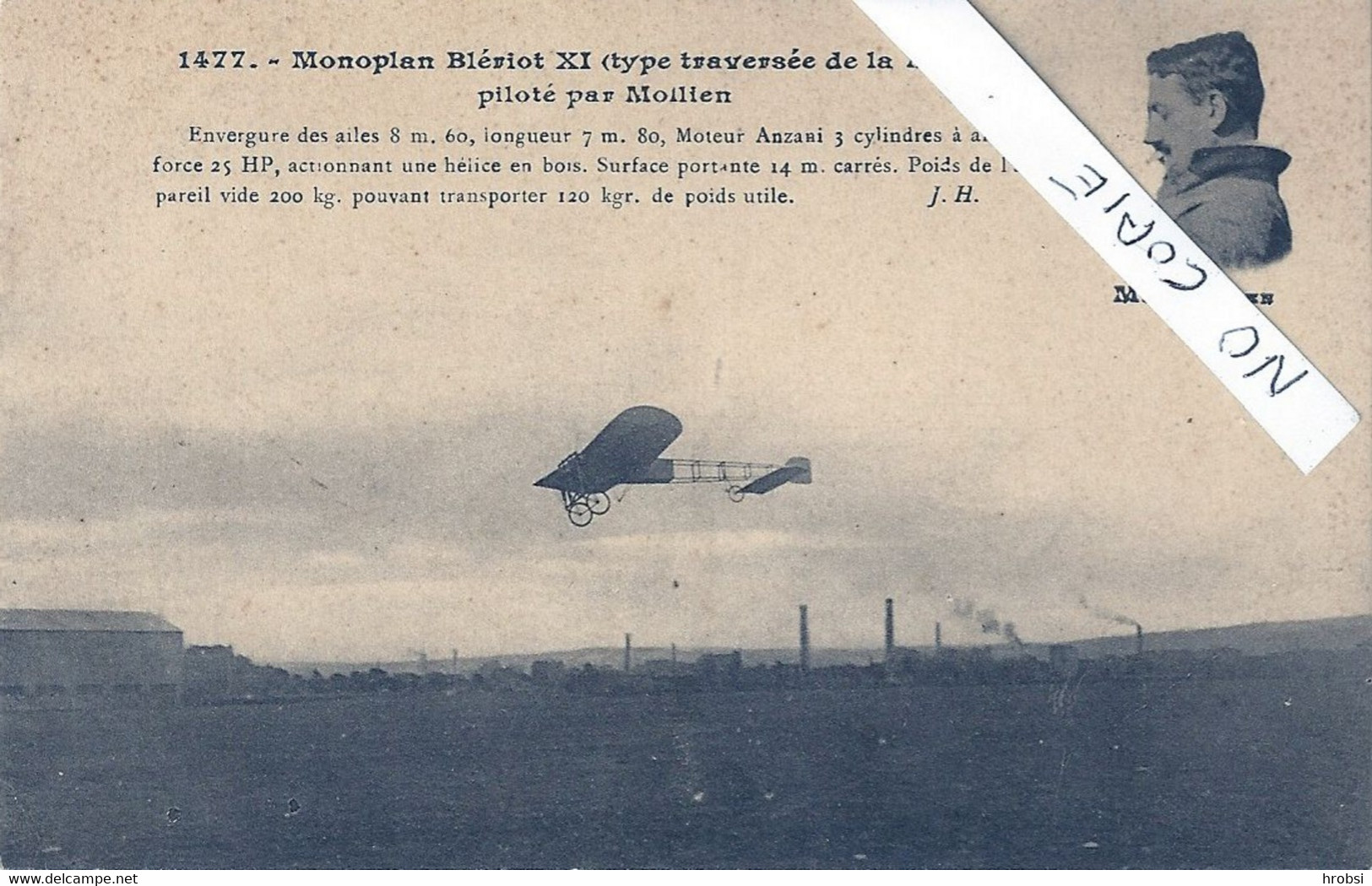 Pas De Calais, Cap Blanc, Monolan Blériot Piloté Par Mollien - Sangatte