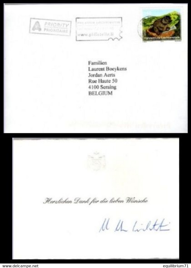 LIECHTENSTEIN - Pli Royal  - Son Altesse Sérénissime Le Prince Hans-Adam II Du Liechtenstein (signature Autographe) - Maschinenstempel (EMA)