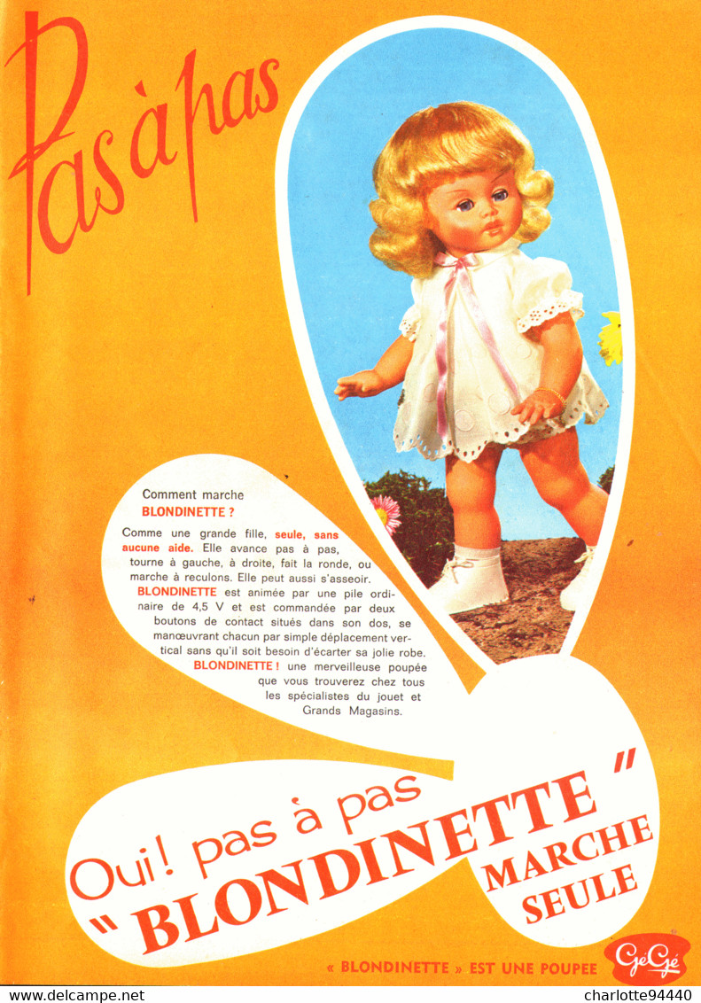 PUB  POUPEE " BLONDINETTE  " De GéGé 1966 (1) - Barbie