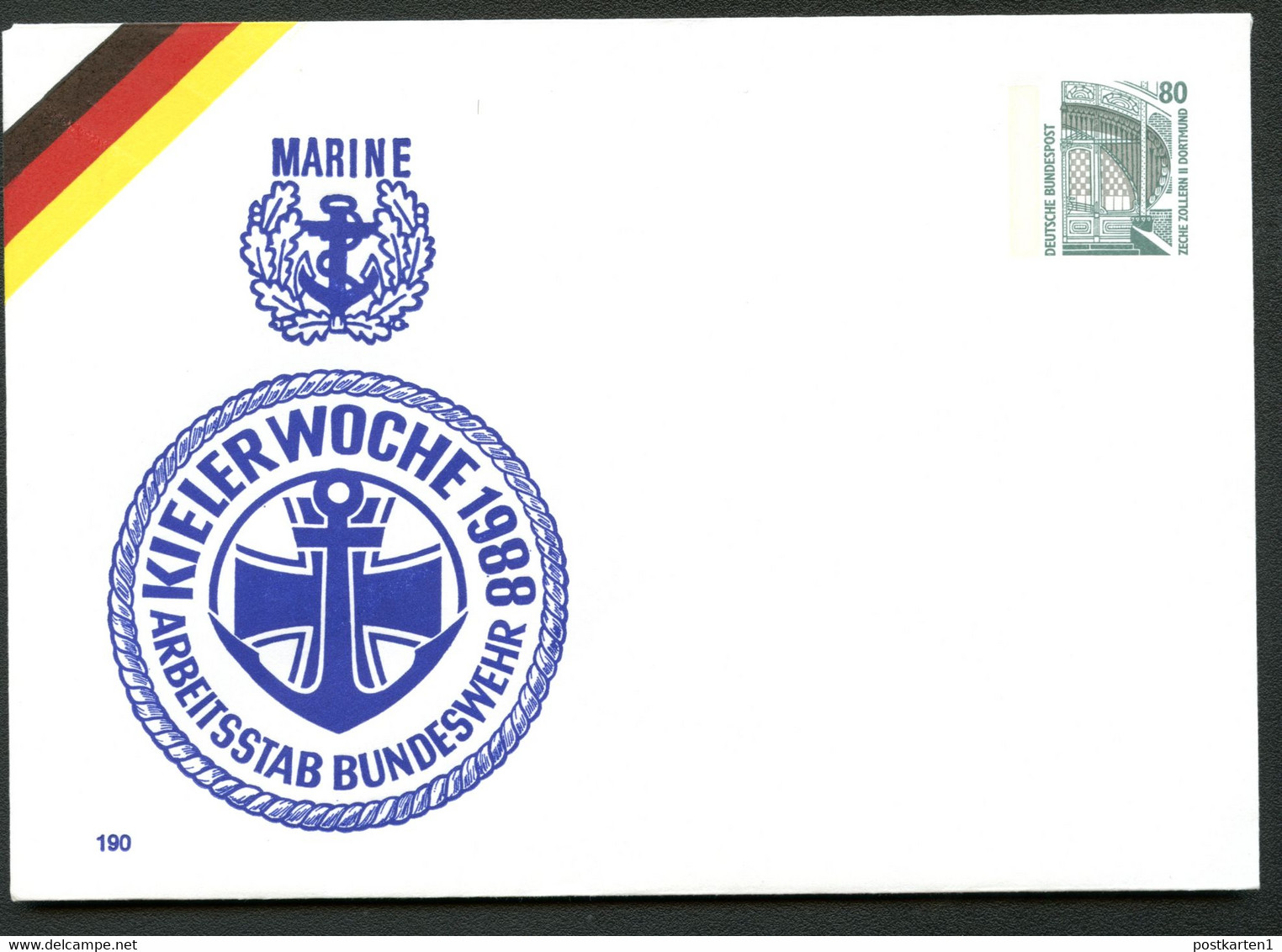 Bund PU288 C2/008 BUNDESWEHR MARINE KIELER WOCHE 1988 Kat. 6,00 € - Privatumschläge - Ungebraucht