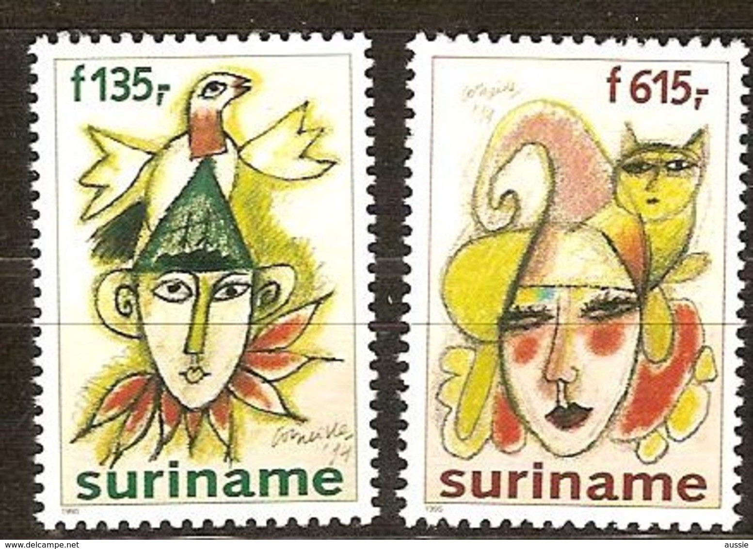 Suriname 1995 Yvertn° 1373-1374 *** MNH Cote 44 FF Le Carnaval - Surinam