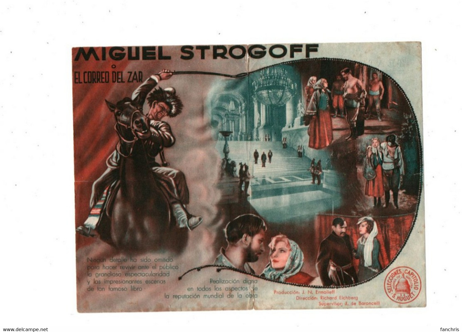 Michel Strogoff-   Secun La Celebre Obra De Julio Verne-Abril 1940-Espagne- Affiche, Programme, Tract ? - Afiches