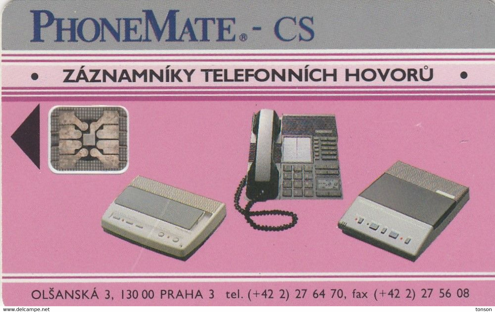 Czechoslovakia, C-19A, PhoneMate, 2 Scans,  Chip : SC4 SB,  Red Control Number Printed Bottom The Logo. Lot: C2B - Tsjechoslowakije