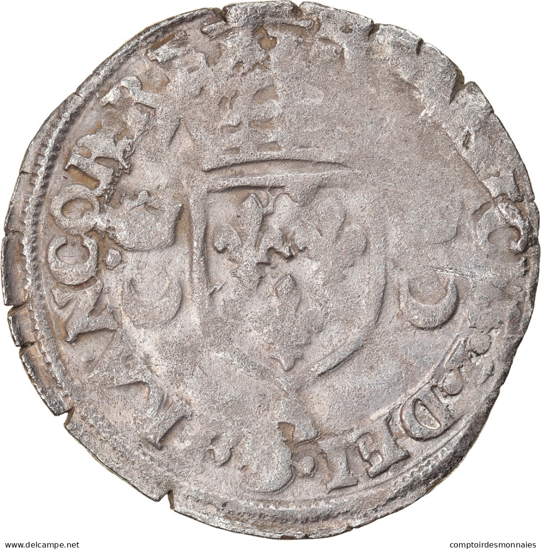 Monnaie, France, Henri II, Douzain Aux Croissants, 1551, Paris, TB, Billon - 1547-1559 Henri II