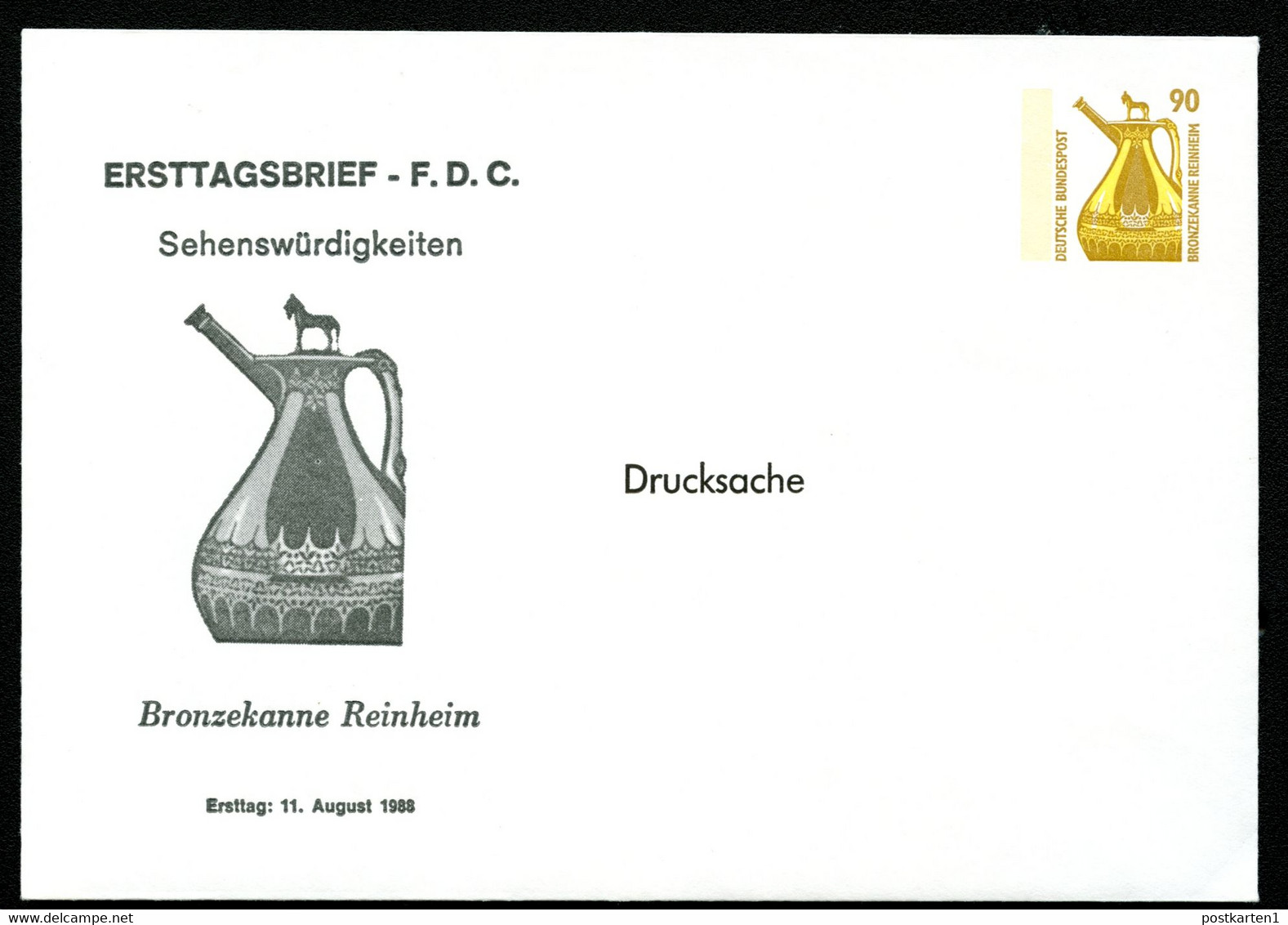 Bund PU289 D1/001 BRONZEKANNE REINHEIM 1988 NGK 5,00€ - Private Covers - Mint