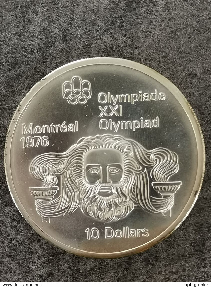 10 DOLLARS ARGENT 1976 OLYMPIADES DE MONTREAL / Zeus /  CANADA SILVER PLATA / UNC KM# 93 - Canada