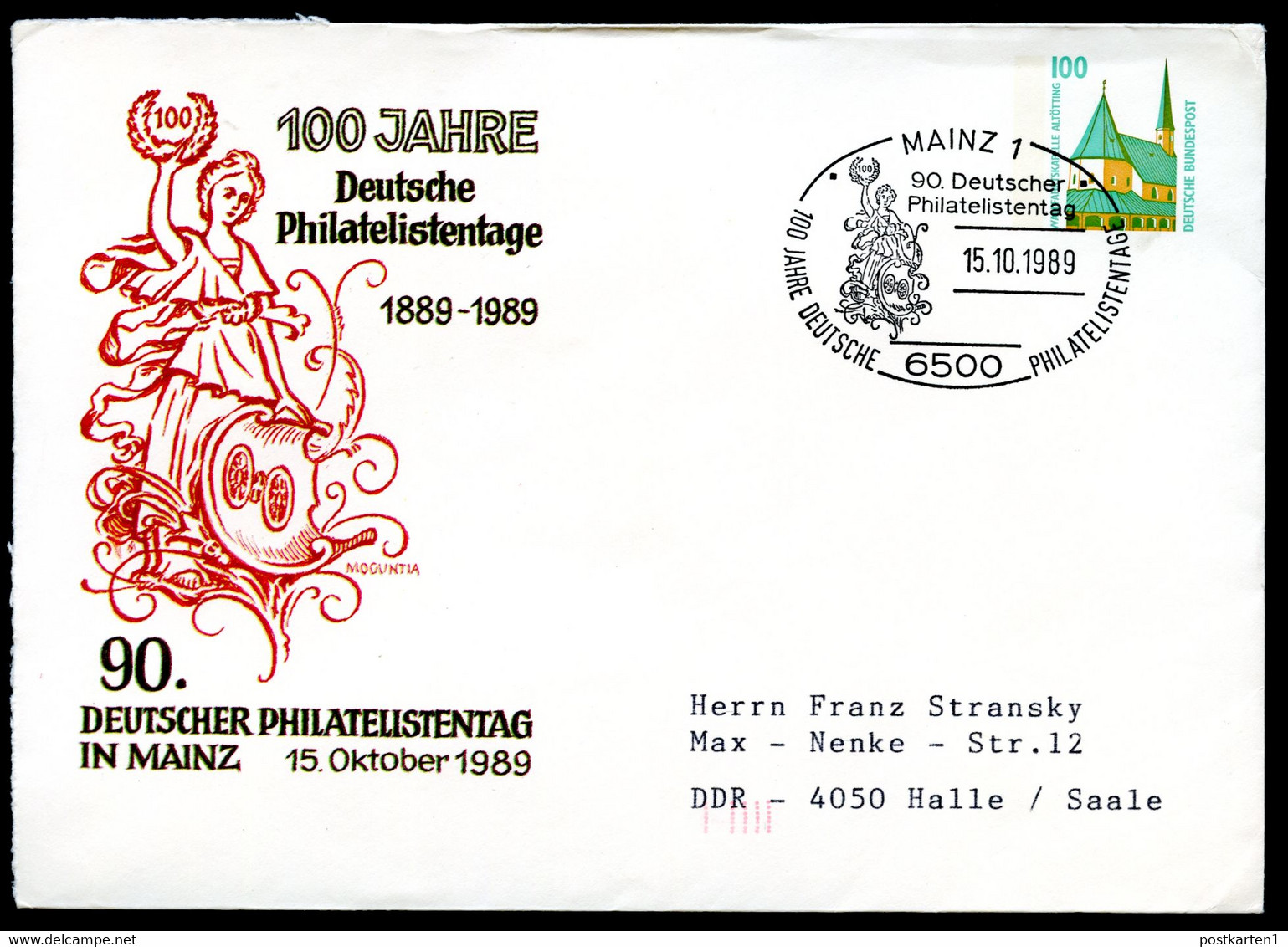 Bund PU290 D2/025-I PHILATELISTENTAG MOGUNTIA Sost. Mainz 1989 - Enveloppes Privées - Oblitérées