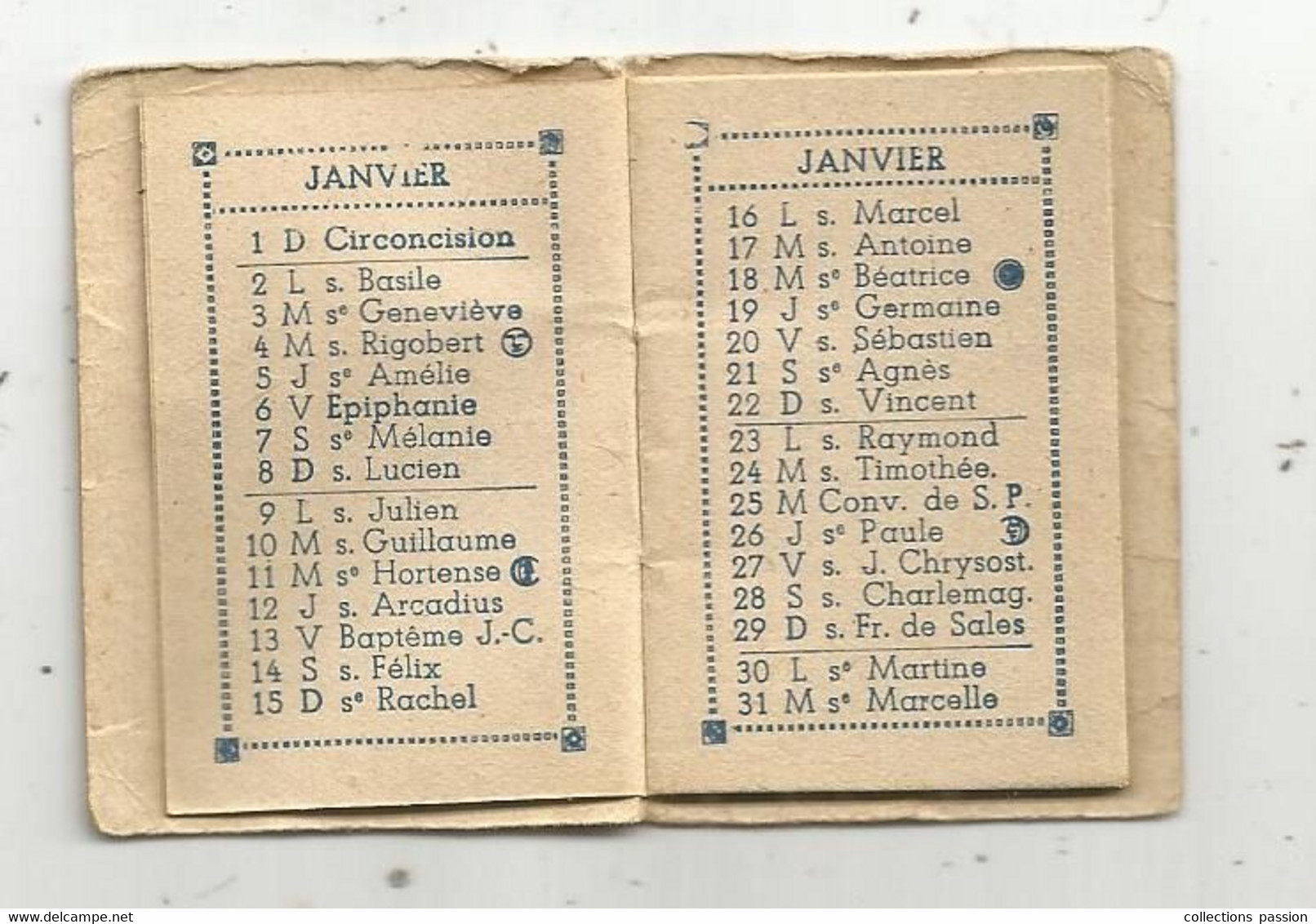 JC , Calendrier 1950 , Petit Format ,petit Almanach , AU PARADIS DES PARFUMS , S. Courault , Paris IX E ,  3 Scans - Tamaño Pequeño : 1941-60