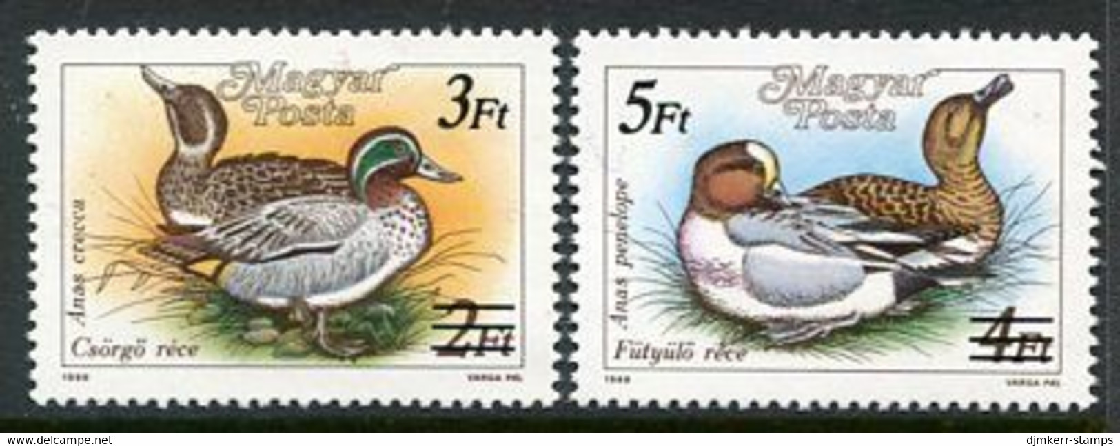 HUNGARY 1989 Surcharges On Ducks MNH / **.  Michel 4041-42 - Unused Stamps