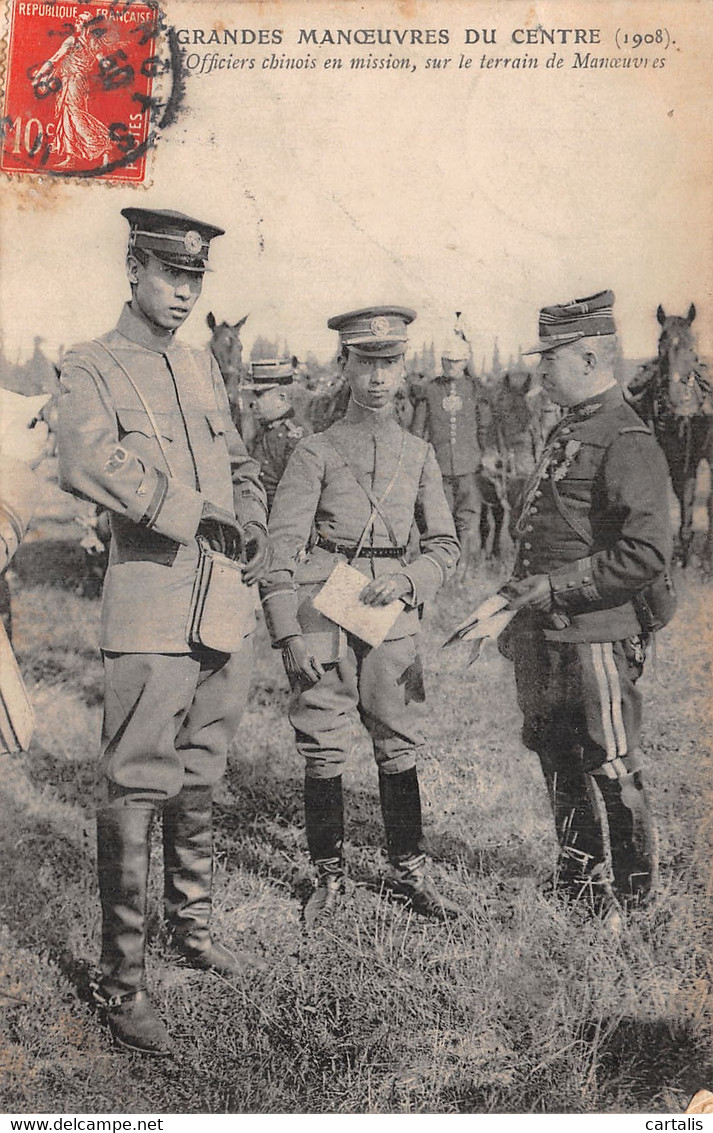 18-SCENES DU BERRY GRANDES MANŒUVRES DU CENTRE 1908 OFFICIERS CHINOIS-N°T5045-B/0067 - Altri & Non Classificati