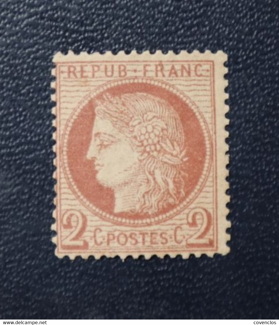 3) Céres 1871 N°51 2c Rouge Brun Neuf *  --------- Cote : 200.00 € - 1871-1875 Ceres