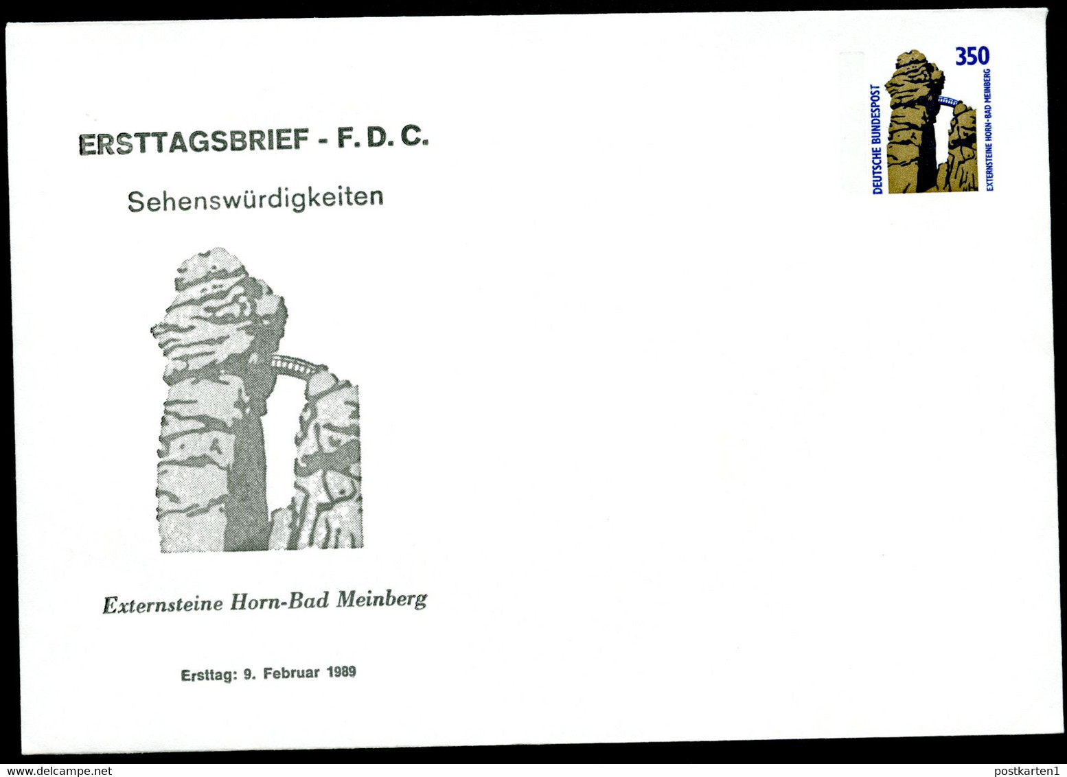 Bund PU299 D1/001 EXTERNSTEINE HORN-BAD MEINBERG 1989 NGK 12,00 € - Private Covers - Mint