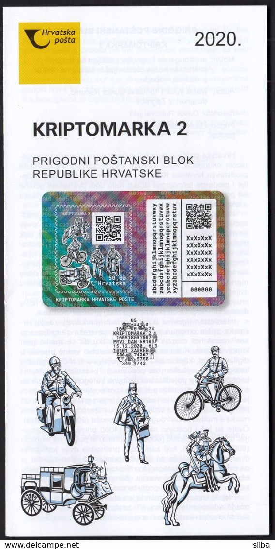 Croatia 2020 / Crypto Stamp 2, Kriptobriefmarke 2, History Of The Transfer Of Postal Items Prospectus, Leaflet, Brochure - Croatia