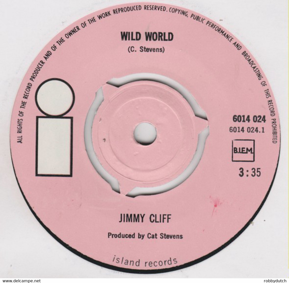 * 7"  *  Jimmy Cliff - Wild World / Be Aware - Reggae