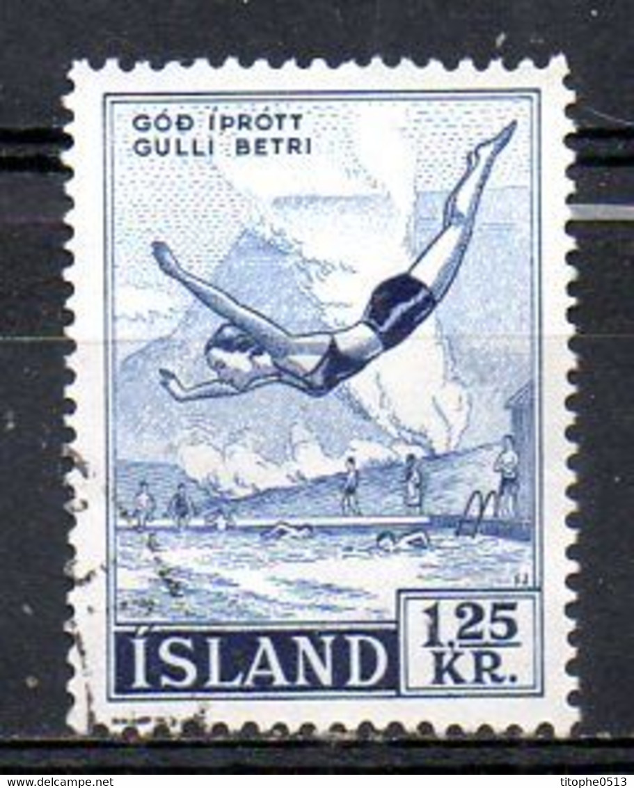 ISLANDE. N°257 De 1955 Oblitéré. Plongeon. - Plongeon