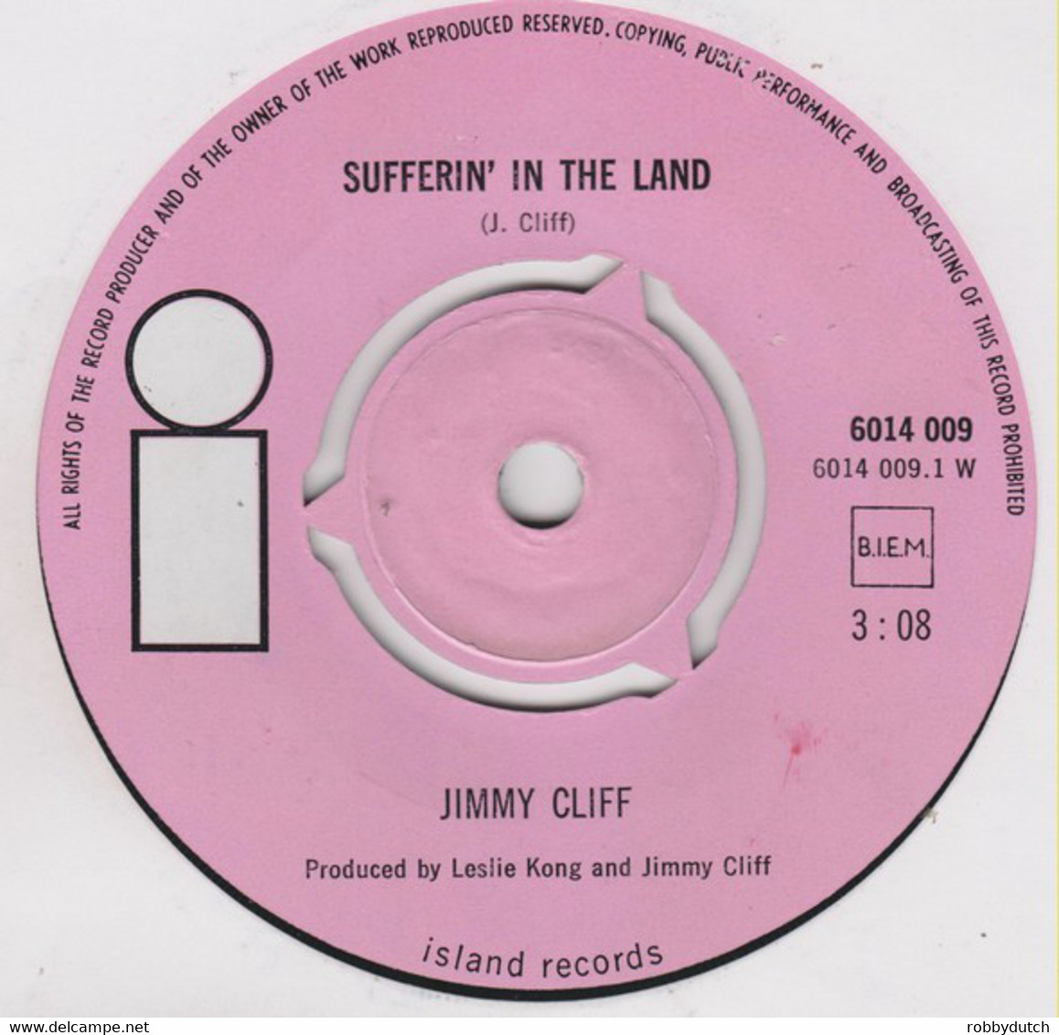 * 7"  *  Jimmy Cliff -Sufferin'  In The Land / Come Into My Life - Reggae