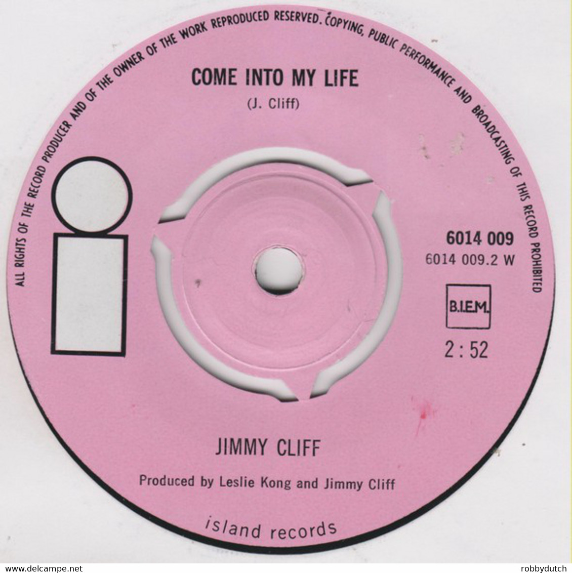 * 7"  *  Jimmy Cliff -Sufferin'  In The Land / Come Into My Life - Reggae