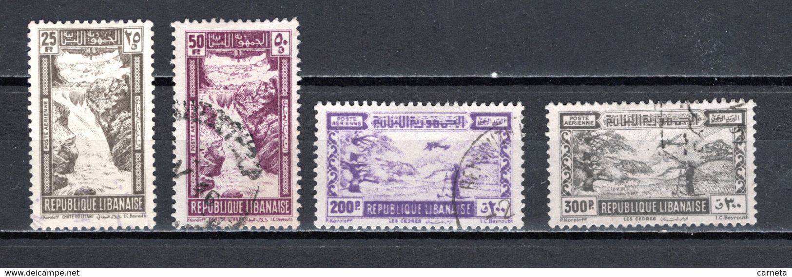 GRAND LIBAN  PA  N° 98 à 100  OBLITERES   COTE 23.50€    TOURISME CHUTE D'EAU SKI PAYSAGE AVION - Used Stamps