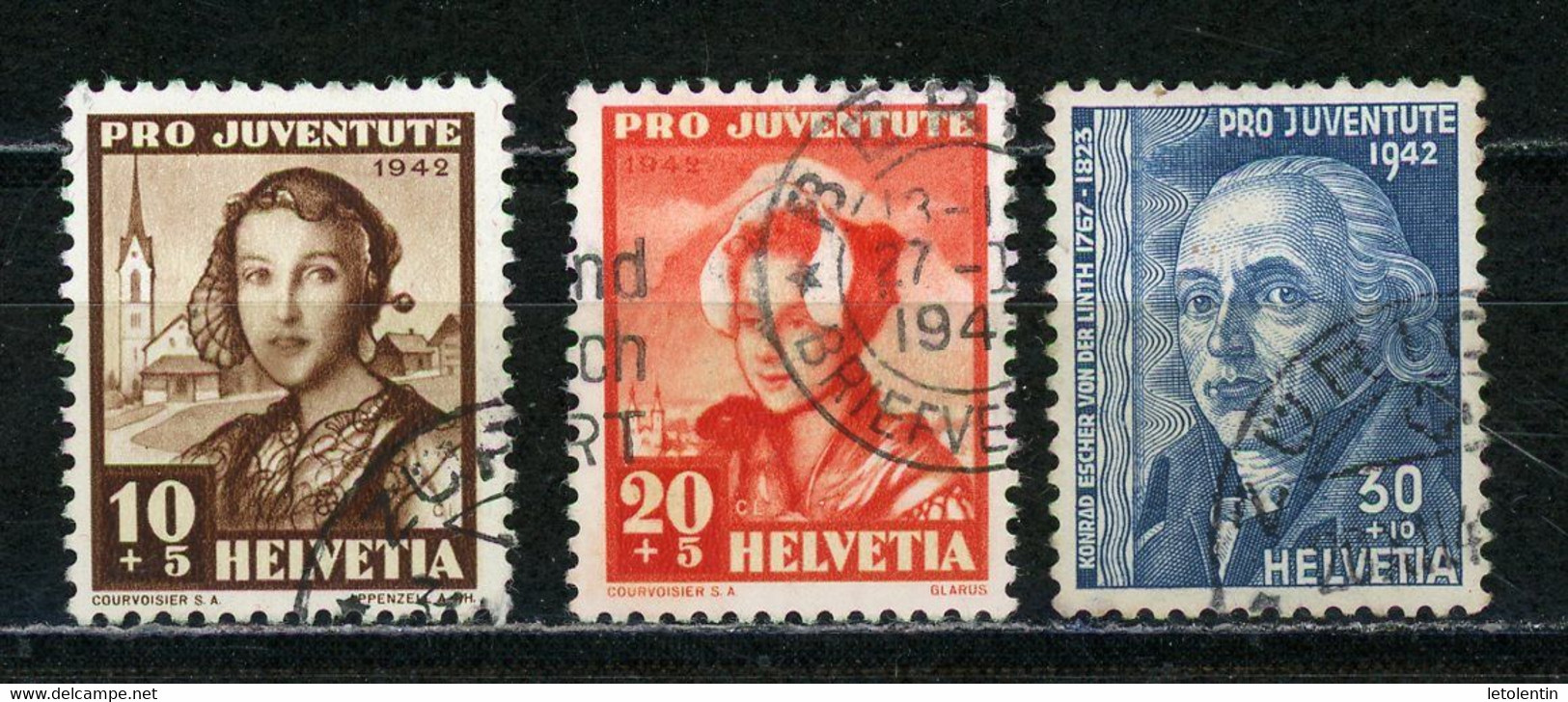 SUISSE - POUR LA JEUNESSE - N° Yt 381+382+383 Obli. - Used Stamps