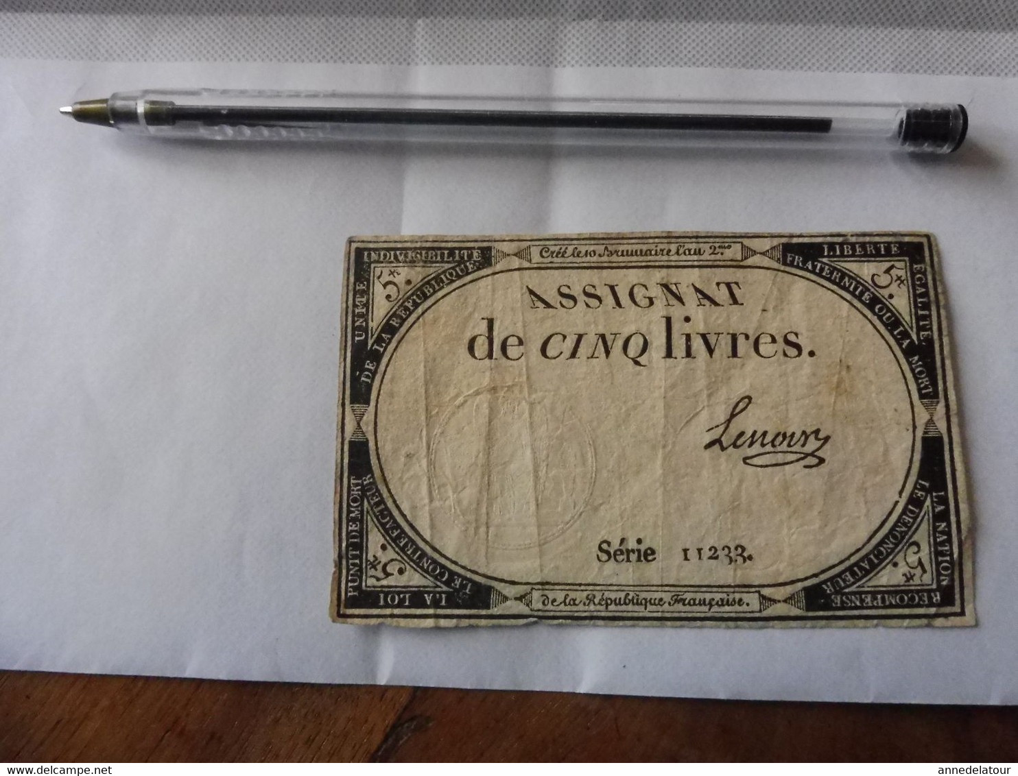 ASSIGNAT De CINQ LIVRES - Assignats