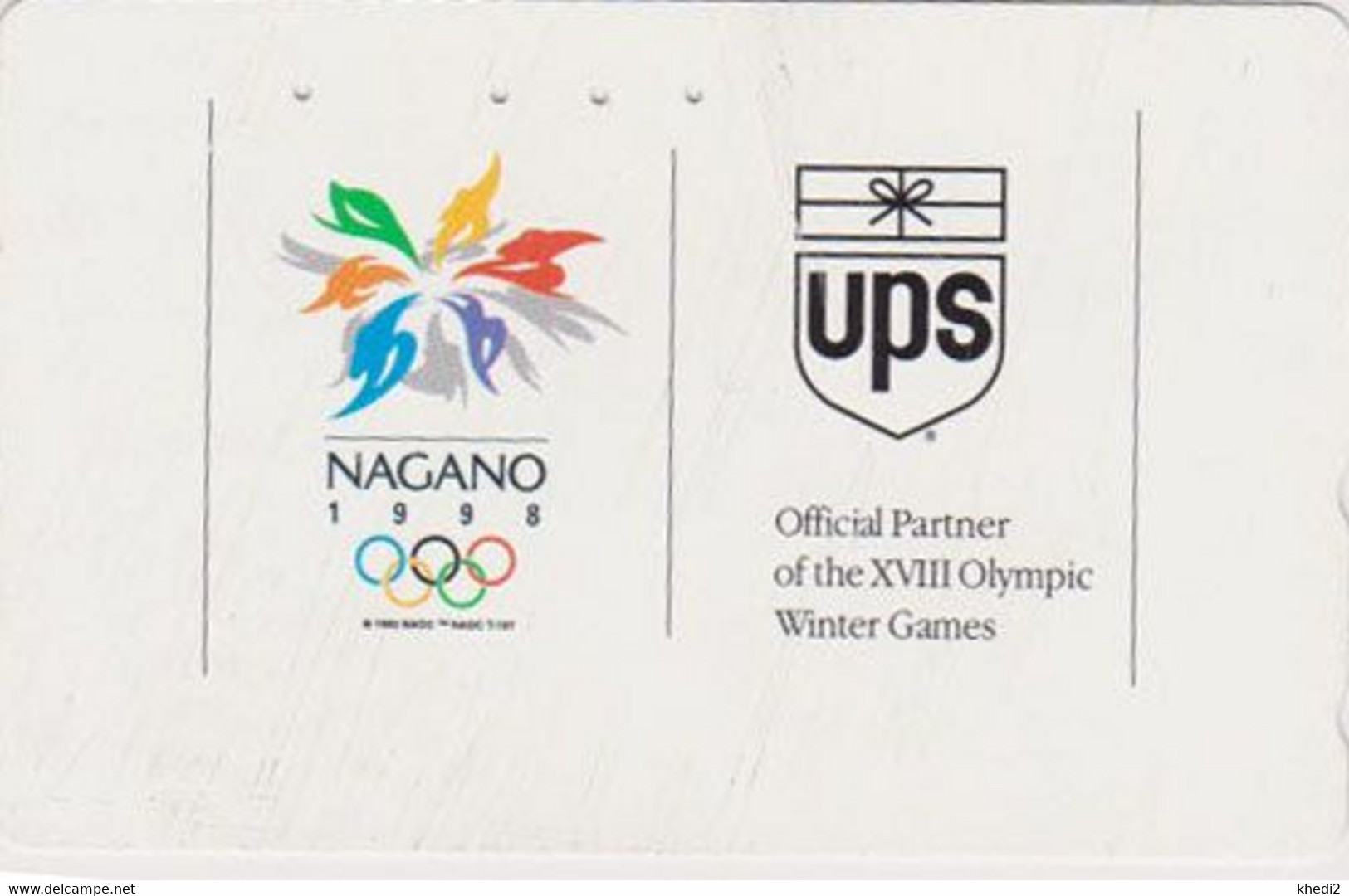 TC JAPON / 110-016 - SPORT - JEUX OLYMPIQUES NAGANO ** SPENSOR UPS  **  - OLYMPIC GAMES JAPAN Phonecard - Jeux Olympiques