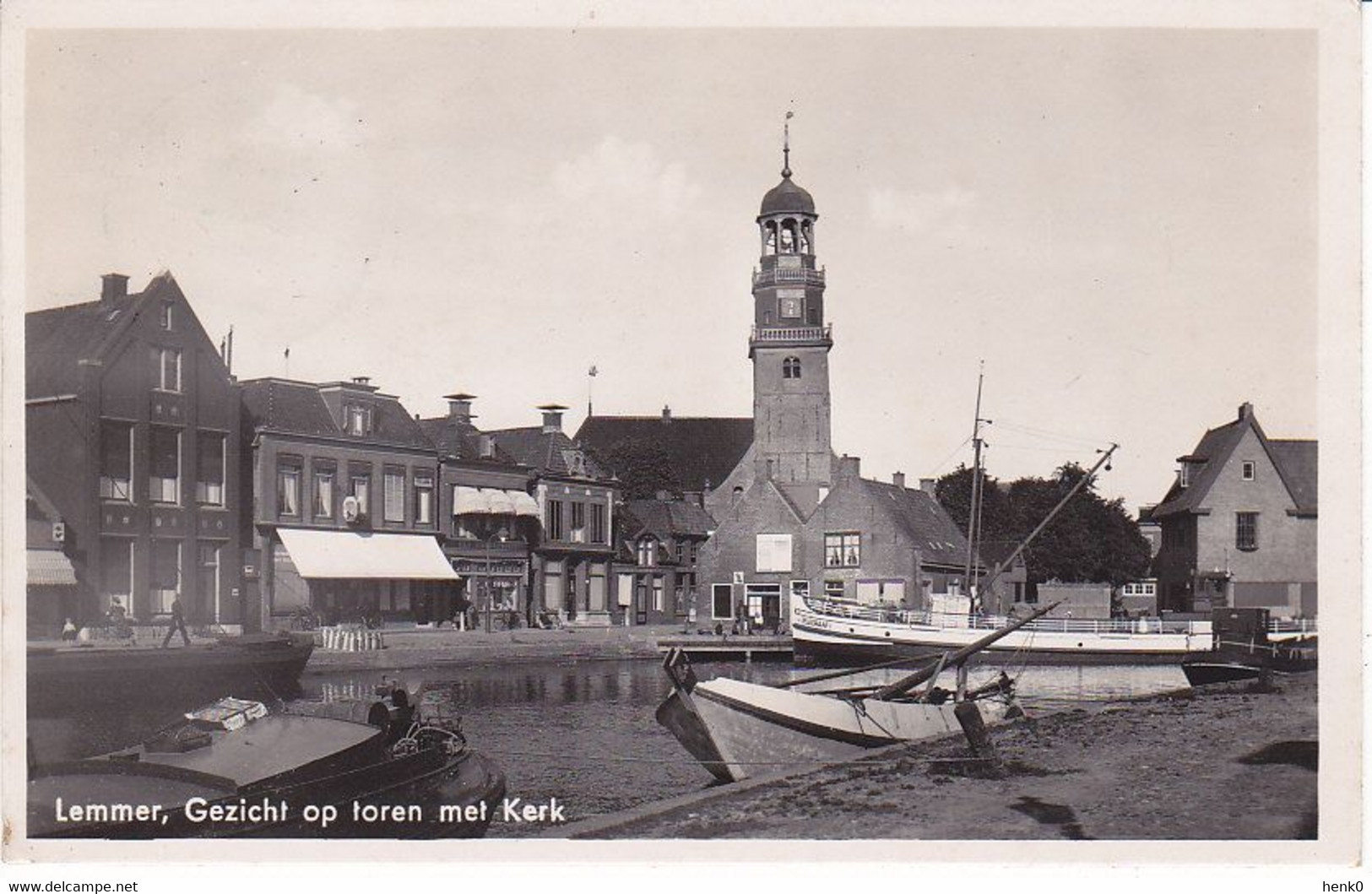 Lemmer Gezicht Op Toren Met Kerk Schepen OB655 - Lemmer