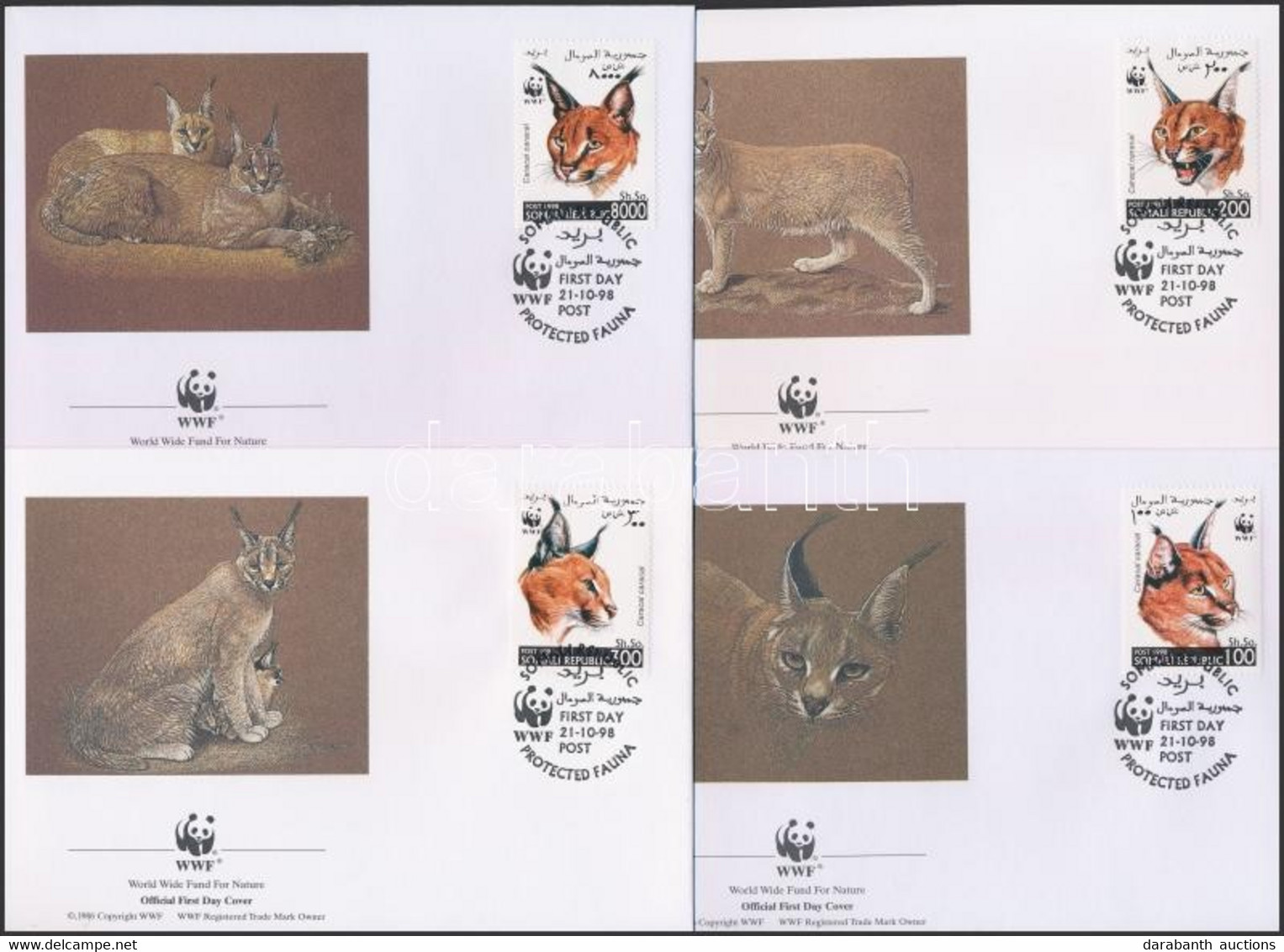 1998 WWF Sivatagi Hiúz Sor 4 Db FDC-n - Autres & Non Classés