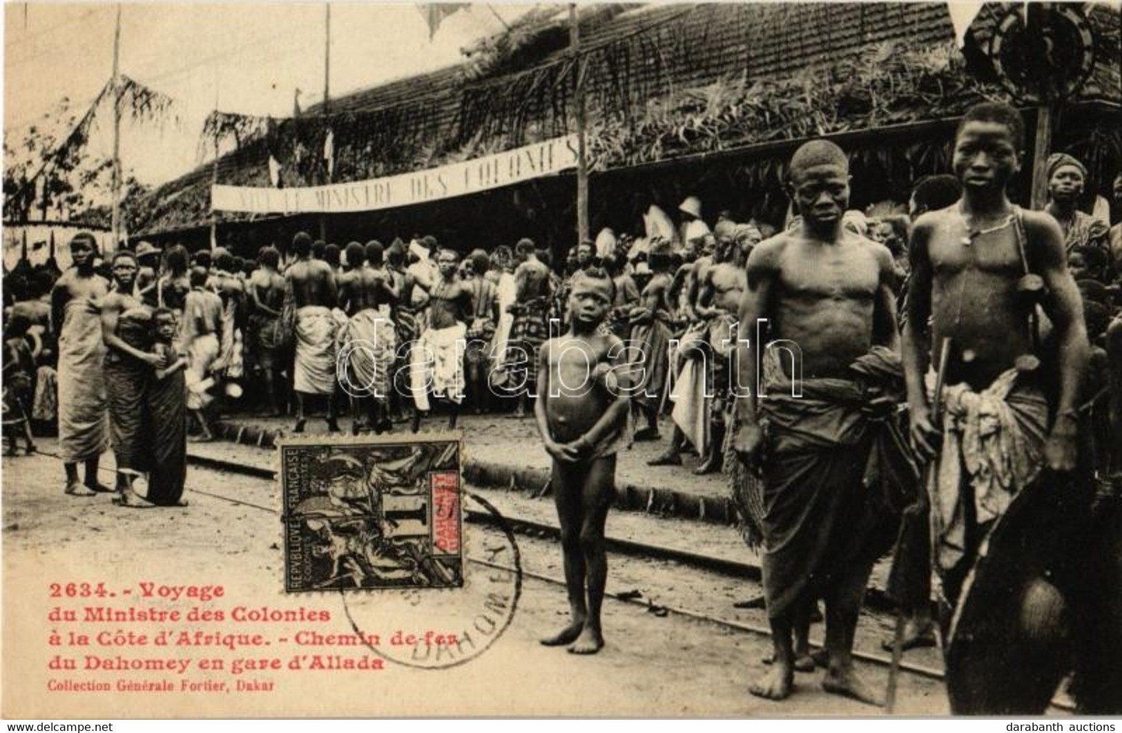 * T1/T2 Allada, Dahomey, Voyage Du Ministre Des Colonies A La Cote D'Afrique, Chemin De Fer Gare/ Travel Of The Minister - Unclassified