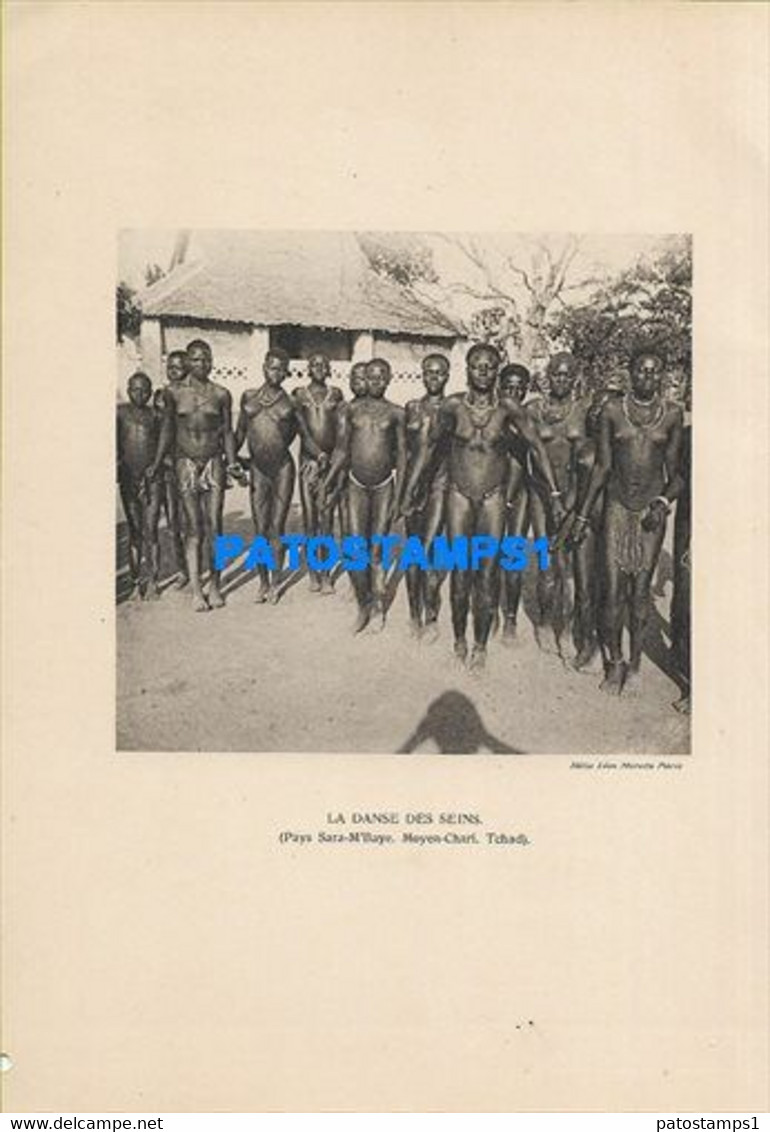 160558 AFRICA TCHAD MOYEN CHARI COSTUMES NATIVE SEMI NUDE DANCER 22 X 15.5 PHOTO NO POSTCARD - Zonder Classificatie