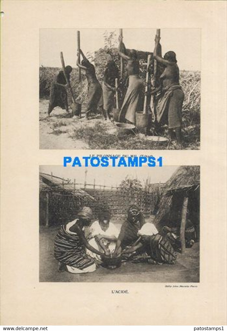 160564 AFRICA TCHAD COSTUMES NATIVE PILING MILK ACID MULTI VIEW 22 X 15.5 PHOTO NO POSTCARD - Sin Clasificación