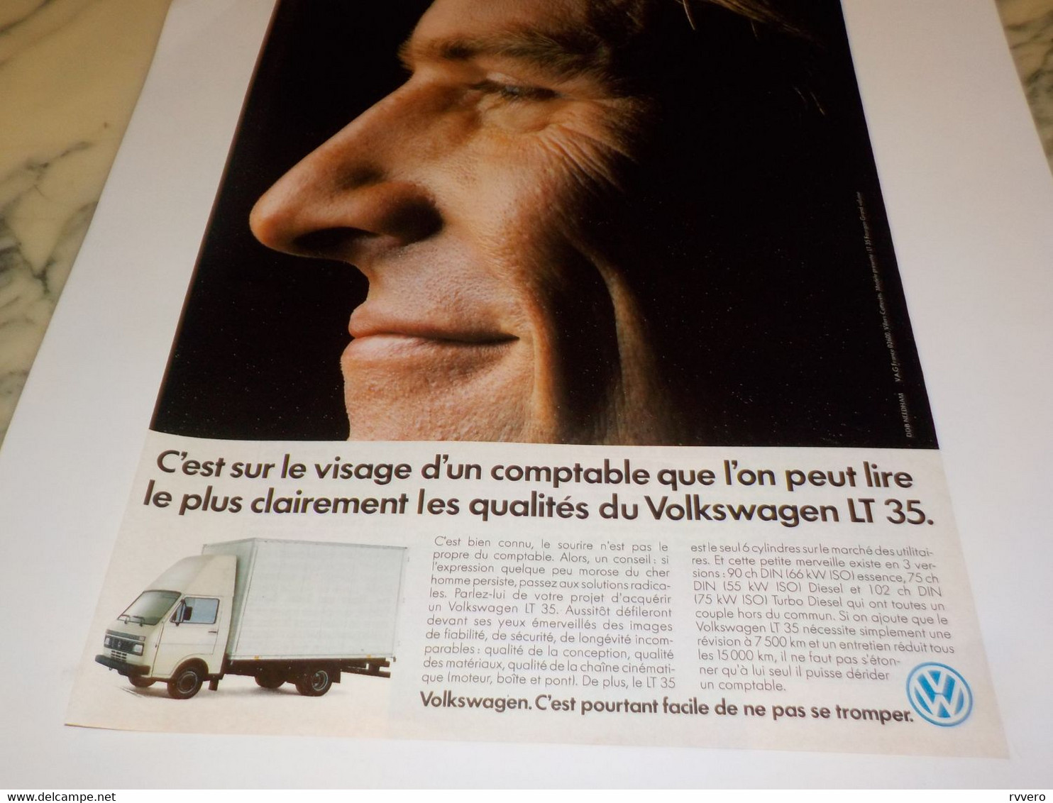 ANCIENNE PUBLICITE  CAMION VOLKSWAGEN LT 35 1989 - Camions