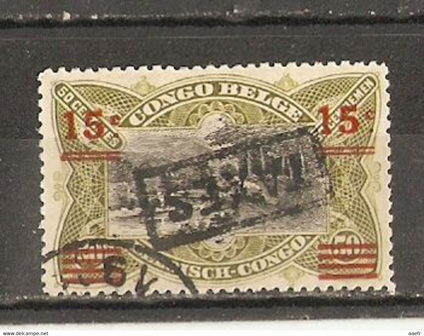 Congo Belge 1921 - Mols - Timbre Taxe 55° - Griffe Taxes Renversée - Usati