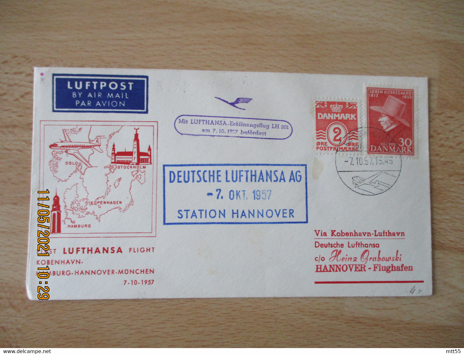 Aviation 1957 Premiere Liaison Aerienne Lufthansa  Hambourg Hanovre Munich    1 Er Vol - Airplanes