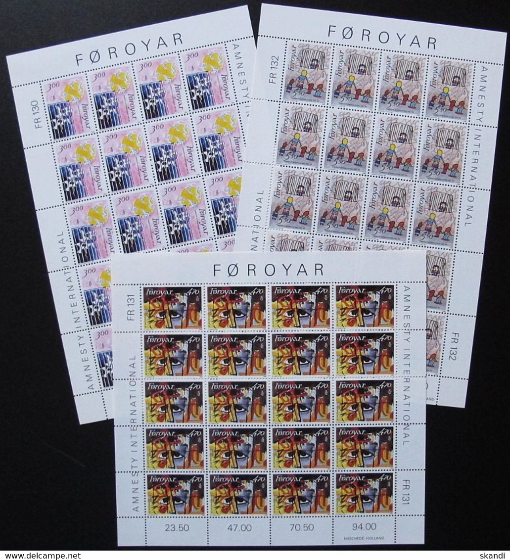 FÄRÖER 1986 Mi-Nr. 136/38 Kleinbögen ** MNH - Féroé (Iles)