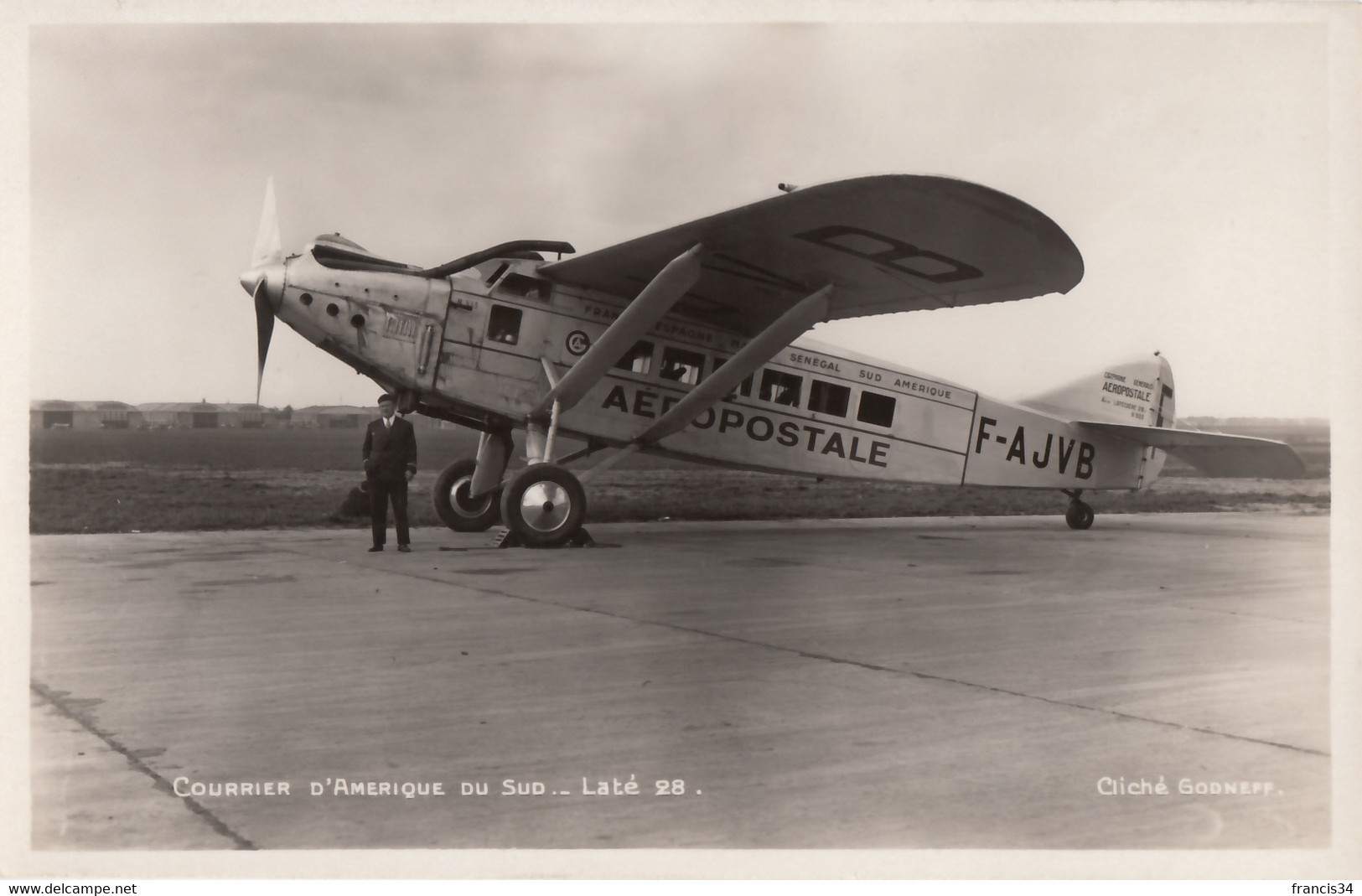 CPA - Latécoère 28 - C.G.A Aéropostale - Courrier D'Amérique Du Sud - 1919-1938