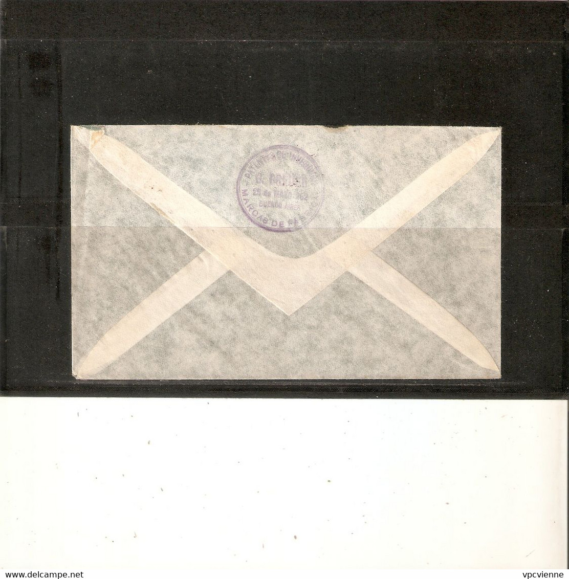 ARGENTINE . LETTRE PAR AVION 1947 POUR FRANCE . 2 TIMBRES N° PA 20 . TAMPON VIA B.S.A.A.( British South American Airway) - Storia Postale