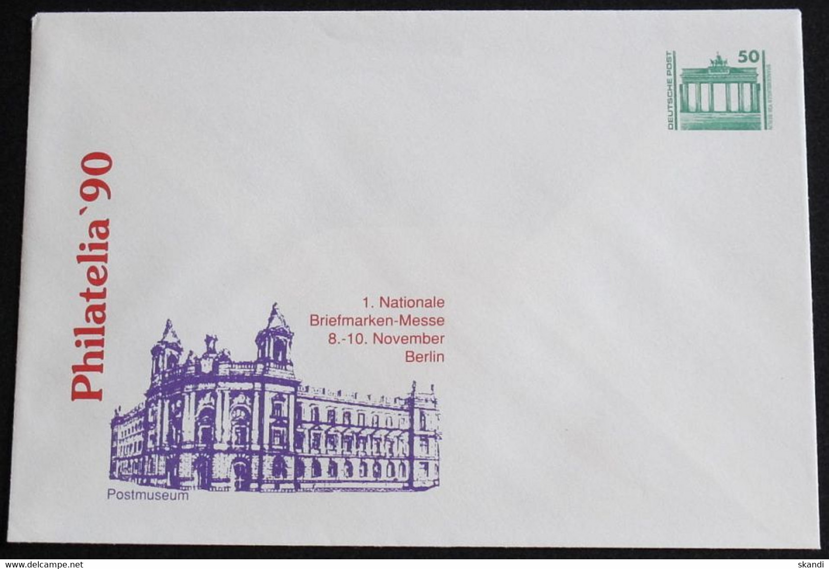 DDR 1990 Mi-Nr. PU 17 PHILATELIA '90 Postmuseum Privatganzsache Ungebraucht - Privé Briefomslagen - Ongebruikt