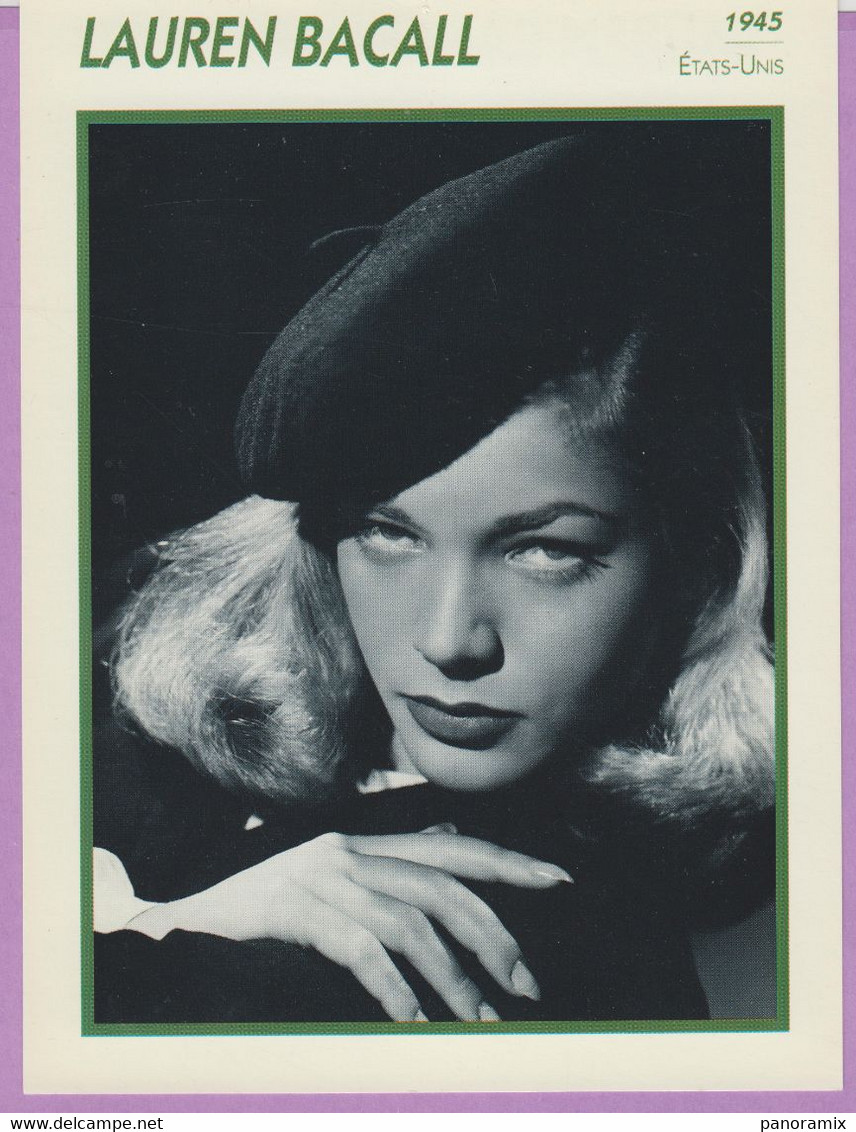 Fiche Cinéma °_ Portrait De Star - Lauren Bacall -1945 - Bristol 13x18 - R/V - Otros & Sin Clasificación