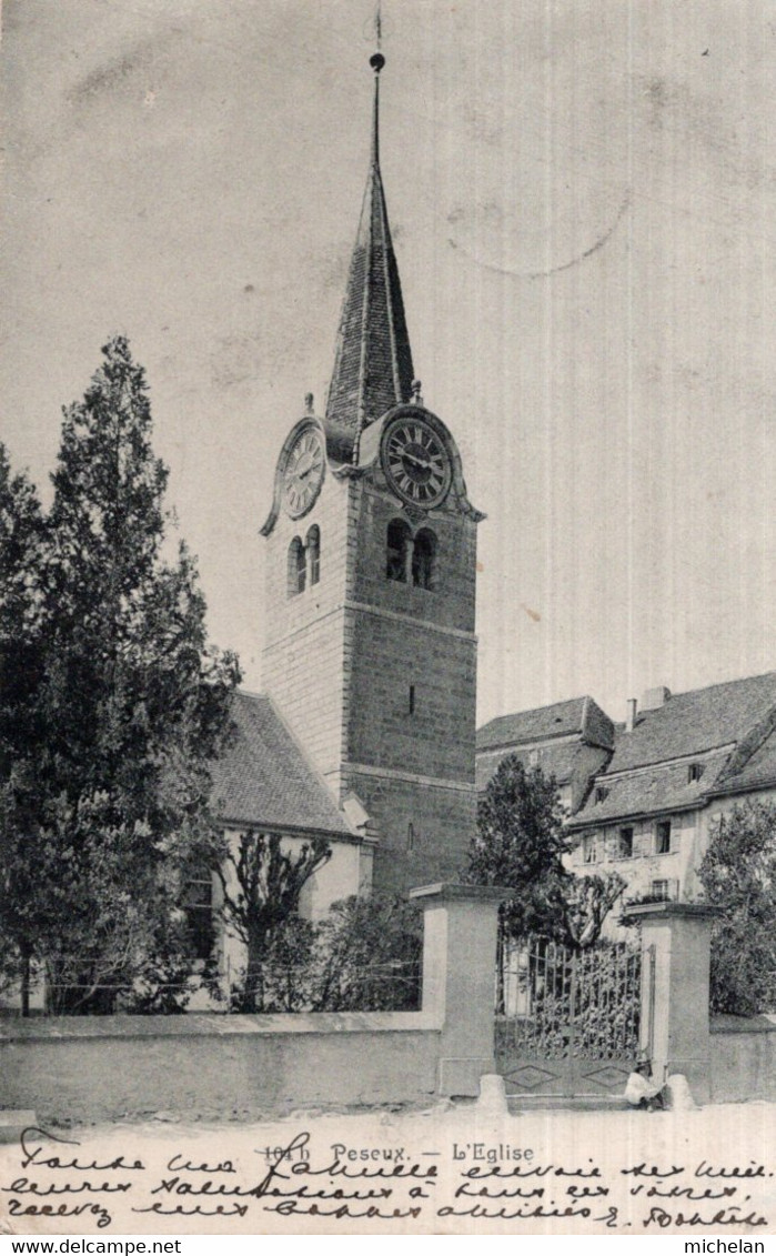 CPA   SUISSE---PESEUX---L'EGLISE---1905 - Peseux