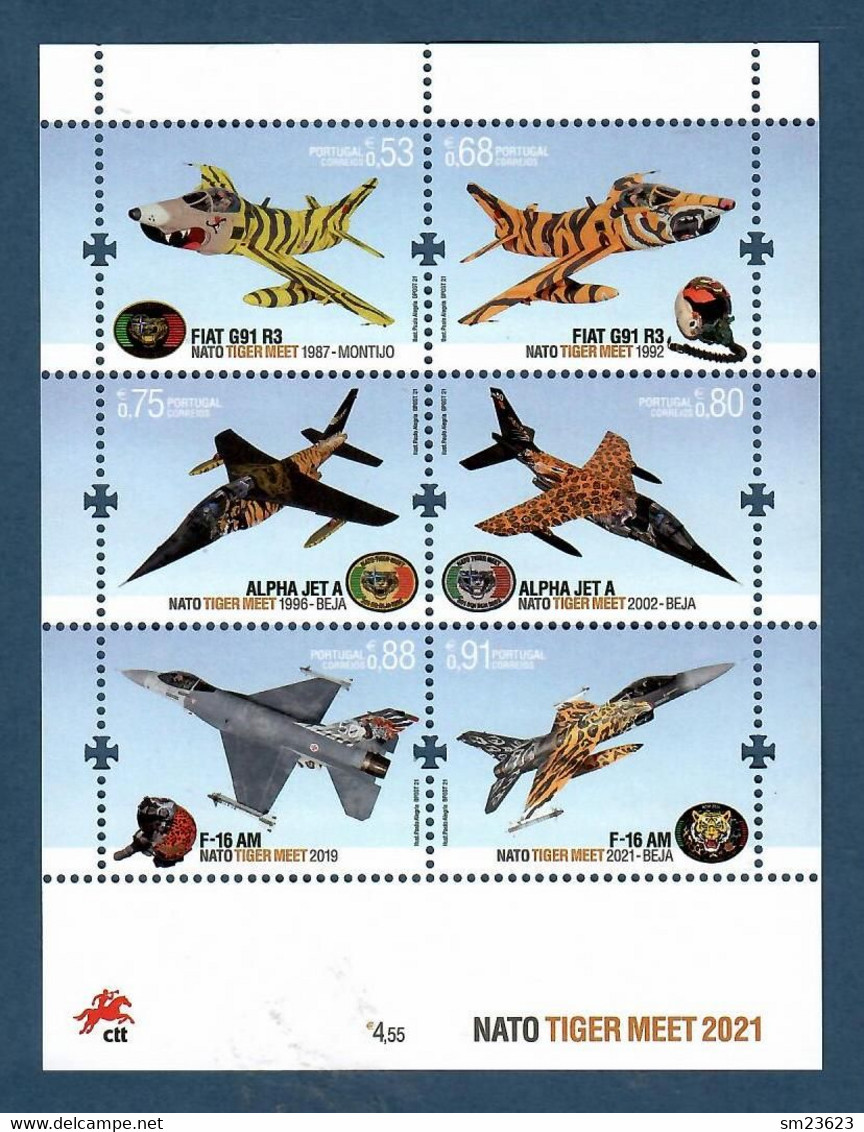 Portugal  03.05.2021 , NATO TIGER MEET 2021 - Kleinbogen - Postfrisch / MNH / (**) - Unused Stamps