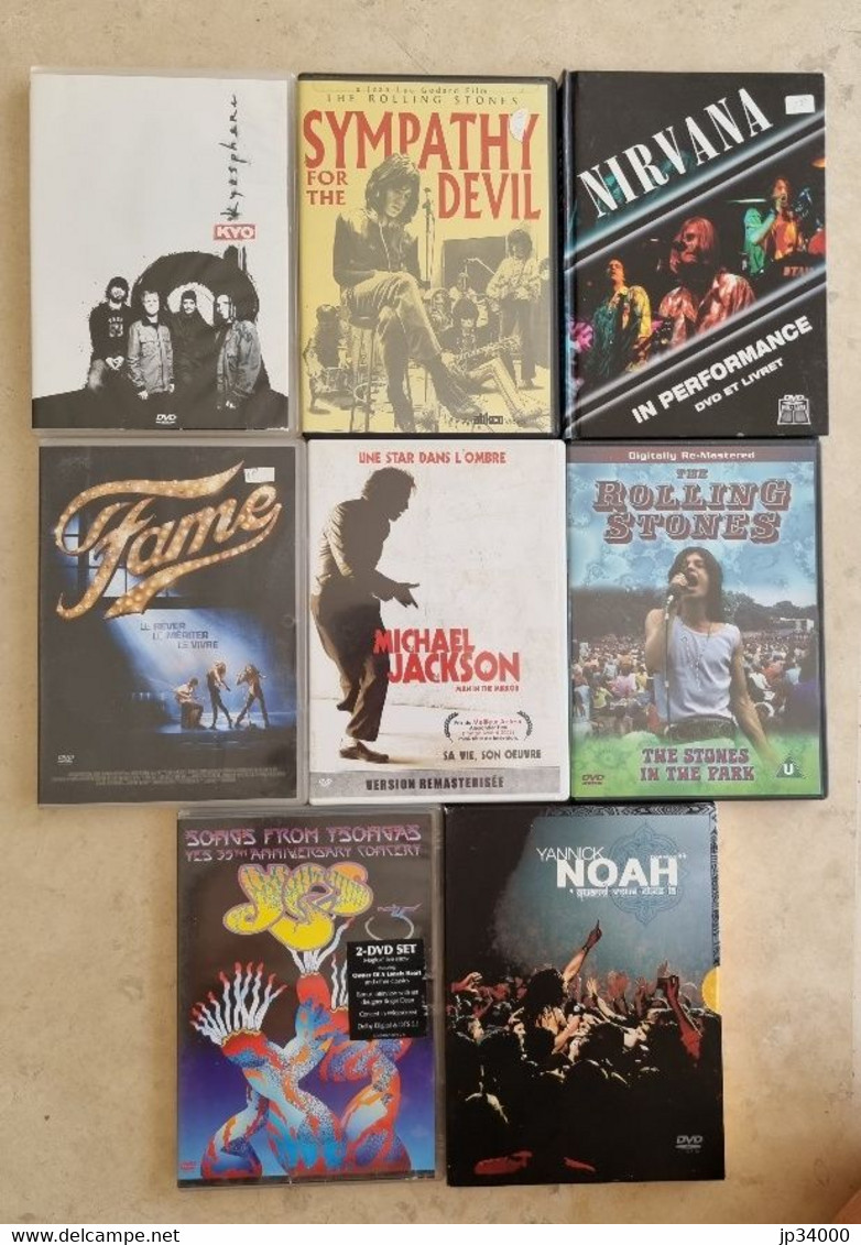 DVD Lot De 8 FILMS MUSICAUX Dont 2 Coffrets Doubles Tous Différents (occasion) Excellent état - Concert & Music